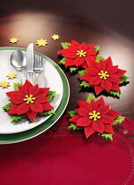 Bestecktaschen &laquo;Weihnachtsstern&raquo;, 4er-Set 