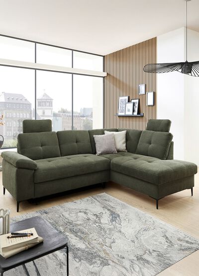 Ansprechende Polsterecke mit komfortabler Bettfunktion 