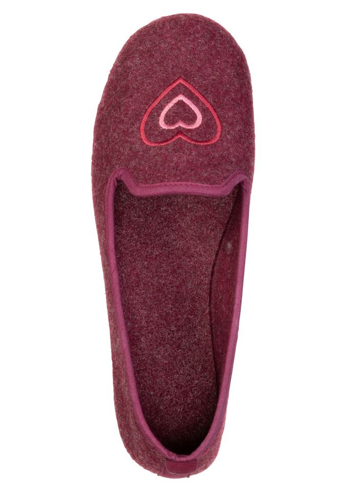 Laurina, klassische Damen-Hausschuhe, mit herausnehmbarem Fu&szlig;bett BORDEAUX