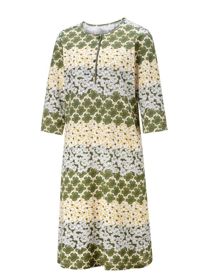 Nachthemd mit Bordürendruck und Kopfleiste 