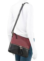 Laurina, Tasche, Damen, mit verstellbarem Umhängeriemen SCHWARZ-BORDEAUX