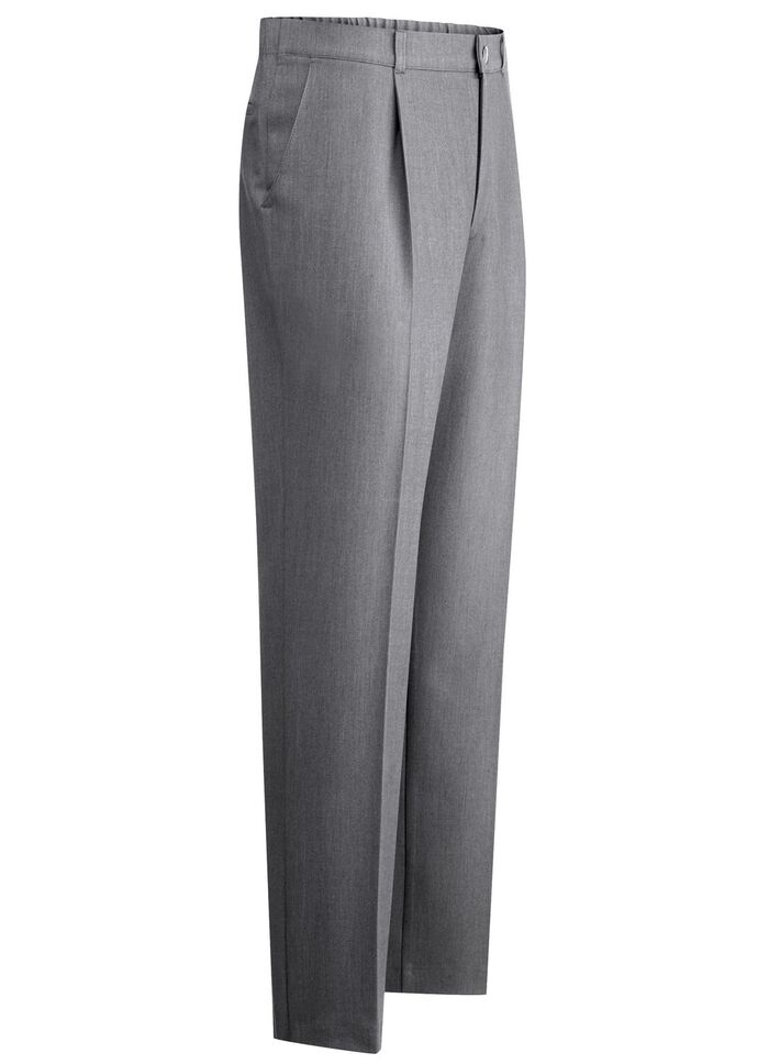 &laquo;Klaus Modelle&raquo;-Hose mit Bundfalten in 3 Farben MITTELGRAU MELIERT