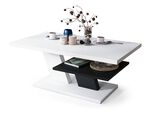 Couchtisch mit pflegeleichter Melaminharzbeschichtung WEISS-SCHWARZ