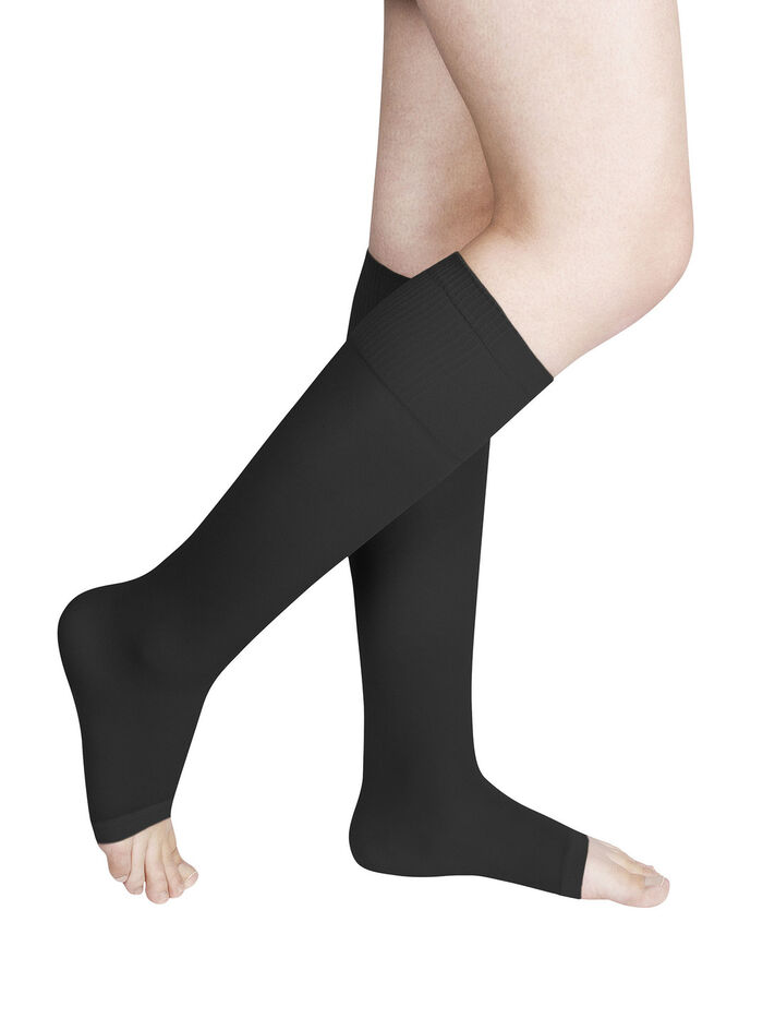 Dreierpack Stütz-Kniestrümpfe SCHWARZ