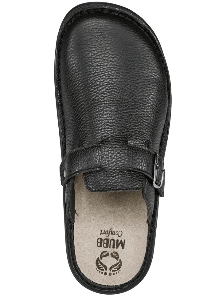 Mubb, bequeme Herren-Clogs, Weite H, mit herausnehmbarem Fussbett SCHWARZ