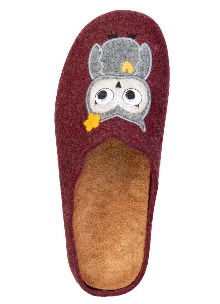 Laurina, klassiche Damen-Hausschuhe, mit herausnehmbarem Fussbett BORDEAUX