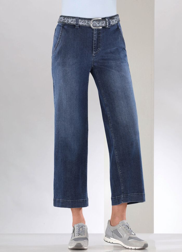 Jeans-Culotte mit luftig-weitem Bein 