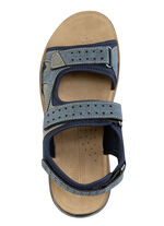 Sandale aus Synthetik und Textil BLAU-GRAU