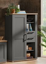 Hochwertige Hochkommode GRAU-EICHE