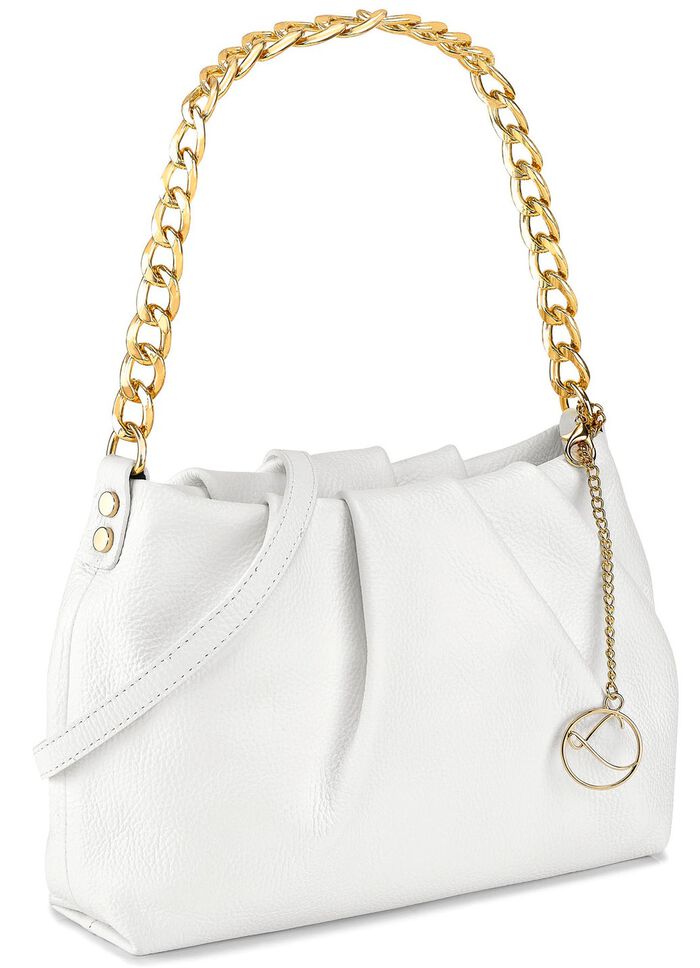 Laurina Tasche aus genarbtem Kalbleder WEISS