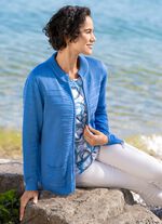 Strickjacke mit Strukturstreifen 