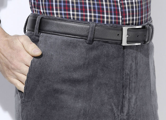 Klassischer Herren-Gürtel aus Leder, 3,5 cm breit SCHWARZ