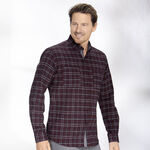 «Milano Italy»-Hemd mit Button-Down-Kragen BORDEAUX-GRAU