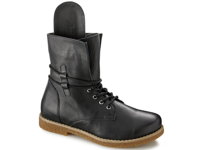 Andrea Conti Schnür-Stiefelette aus weichem Nappaleder SCHWARZ