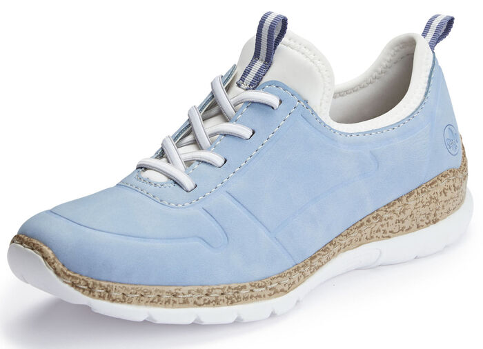 Rieker Sneaker mit Elastik-Zierschnürung HELLBLAU-WEISS