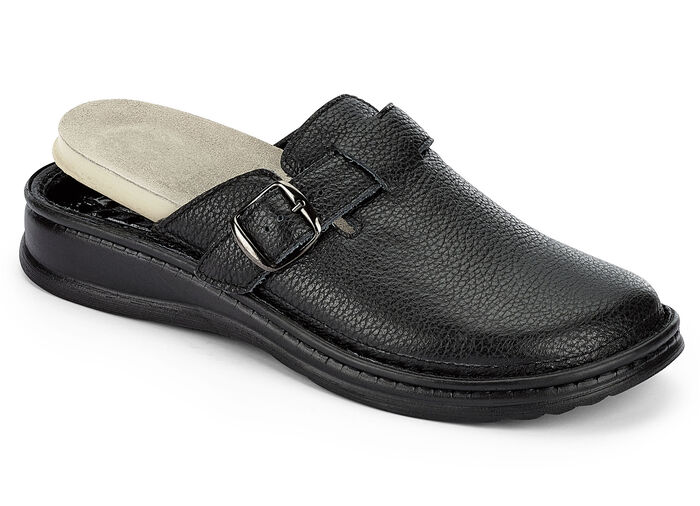 Mubb, bequeme Herren-Clogs, Weite H, mit herausnehmbarem Fussbett SCHWARZ