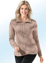 Pullover mit Strasszier BEIGE