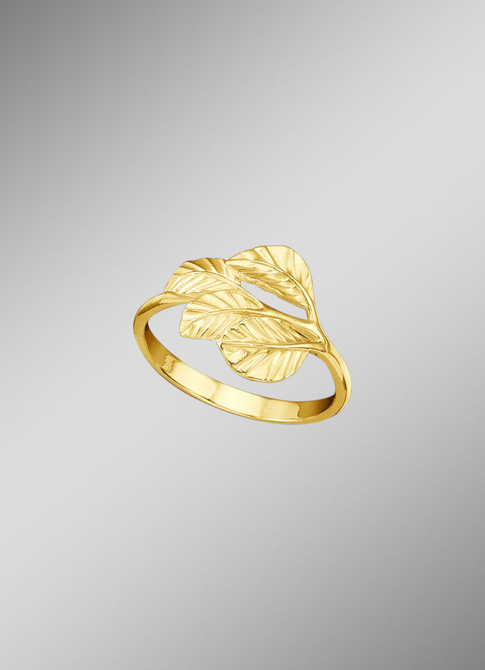 Massiver Damenring Blätterzweig 