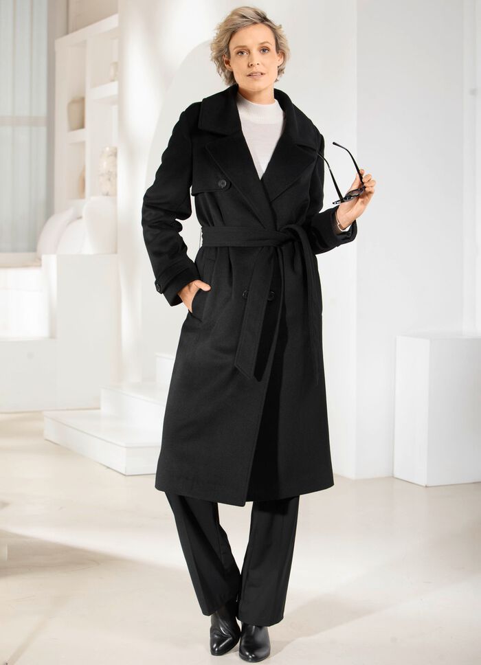 Mantel mit G&uuml;rtel in Trench-Optik 