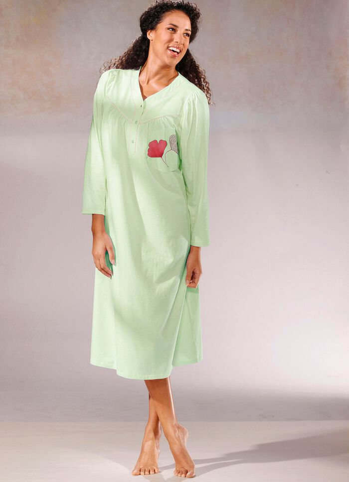 Zweierpack Nachthemden, 3/4 -langen &Auml;rmeln mit Knopfleiste 