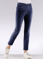 Edeljeans mit Stickerei in 7/8-Länge DUNKELBLAU