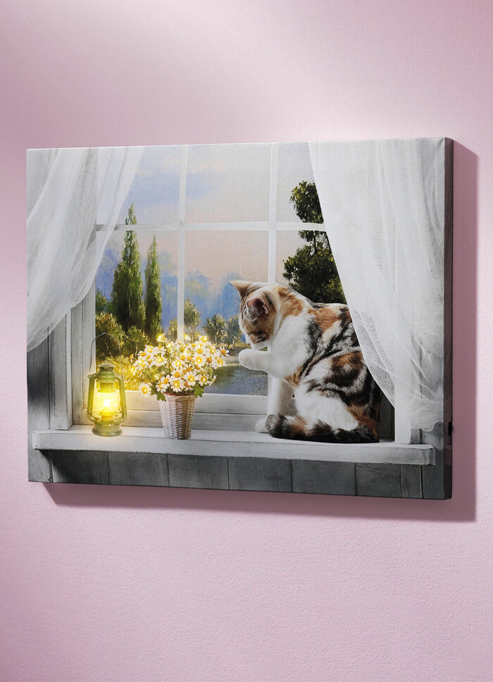 LED-Bild mit Katze 