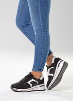 ELENA EDEN, sytlische Damen-Sneaker, Weite H, mit herausnehmbarem Fussbett SCHWARZ-WEISS