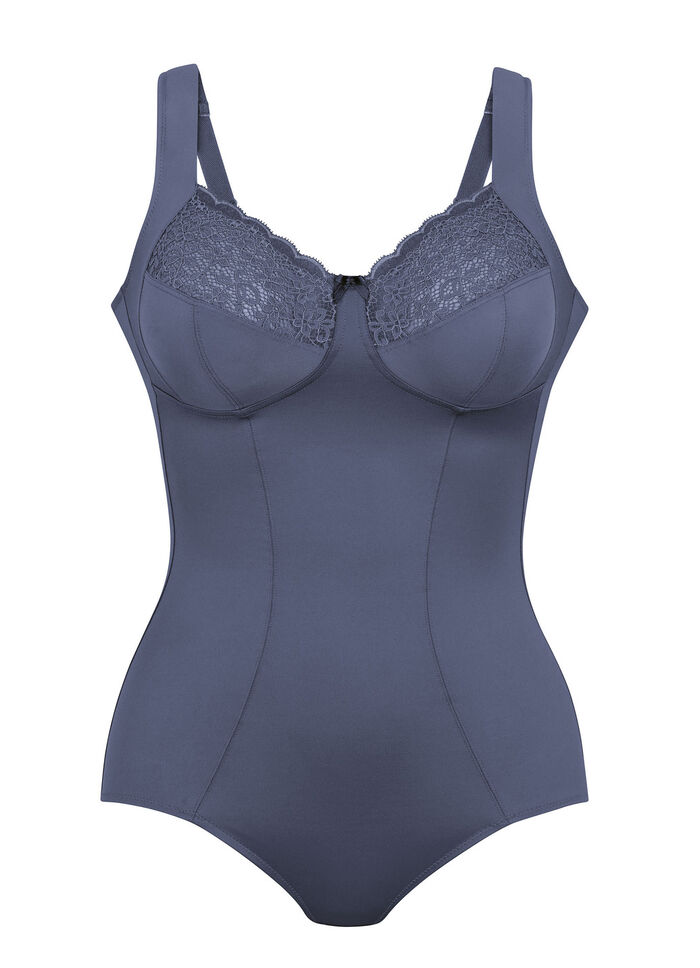 Sektfarbener Anita-Entlastungs-Body BLAUGRAU