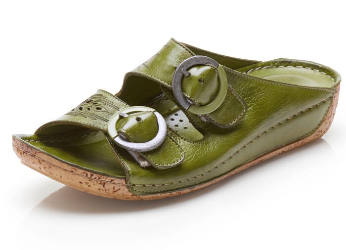 Gemini Pantolette mit verstellbaren Schliessen  OLIV