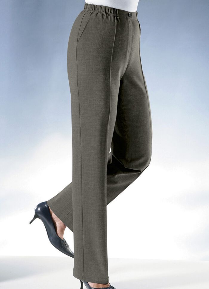 Hose mit eingearbeiteter Tresortasche OLIV MELIERT