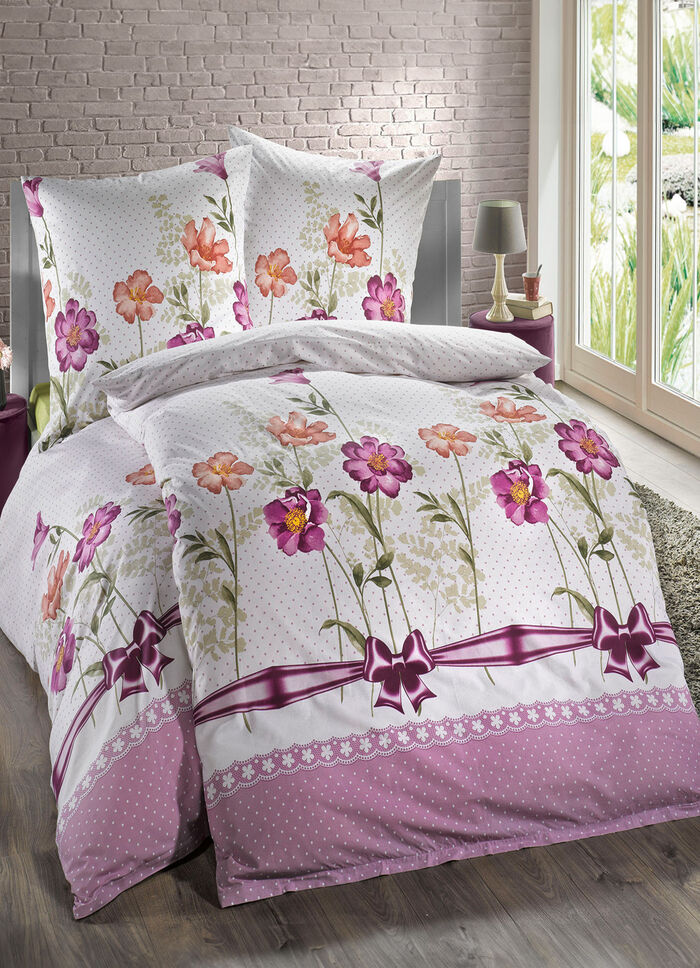 Renforcé-Bettwäsche-Garnitur mit Reissverschluss