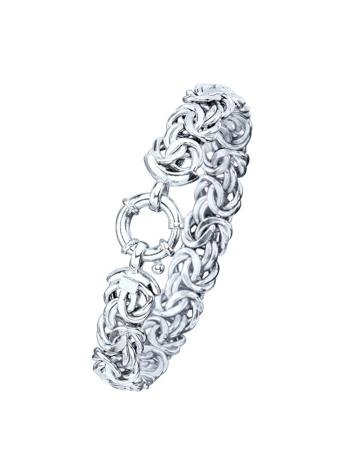 Schweres K&ouml;nigsketten-Armband mit Schmuck-Federring 