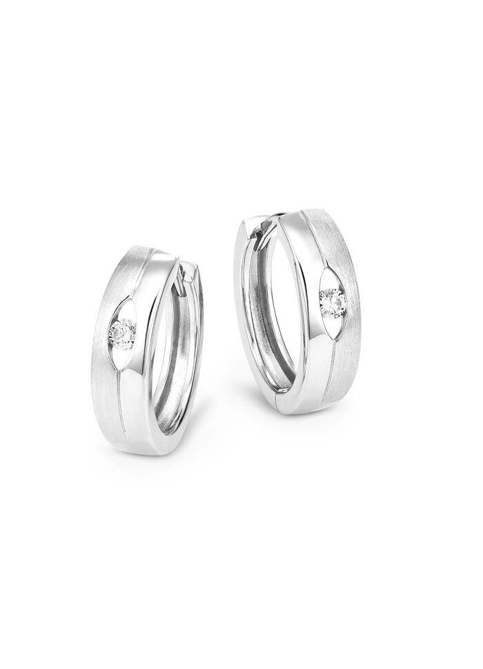 Klappcreolen aus Silber 925/- fein mit synth. Zirkonia 