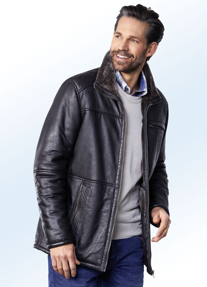 Lederjacke mit zwei Innentaschen 