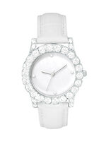 Damenuhr mit Perlmutt-Einlage als Zifferblatt 