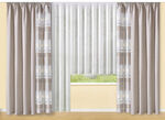 Übergardinen-Garnitur in Leinen-Optik NATUR