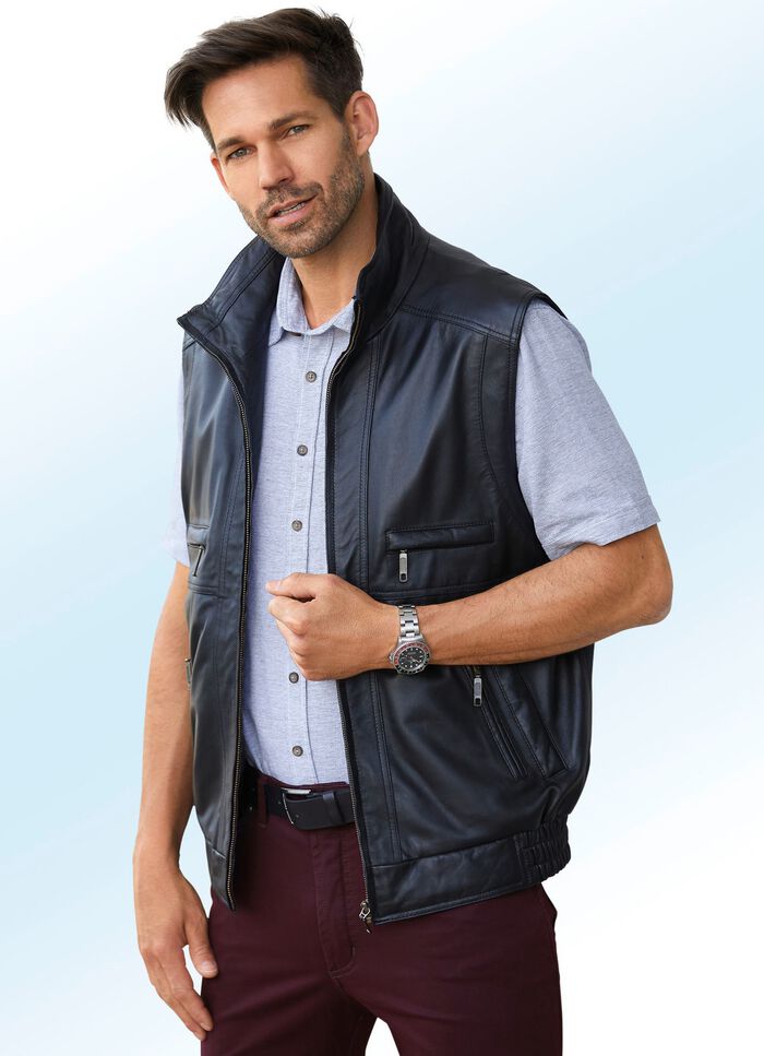 Ledergilet mit drei Innentaschen 