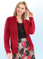 Strickjacke in verschlussloser Form mit Ajourakzenten 