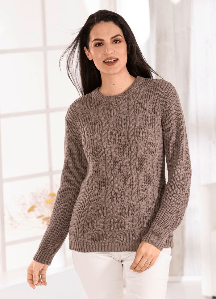 Pullover in Strickmix TAUPE