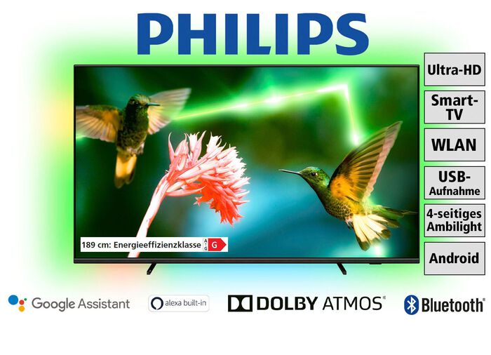 Philips 4K-Ultra-HD-Ambilight-Mini-LED-Fernseher 