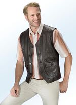 «Redpoint»-Ledergilet in 2 Farben DUNKELBRAUN