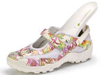 Waldläufer Slipper mit verstellbaren Klettverschlüsse WEISS-BUNT
