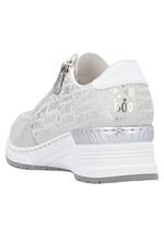 Rieker Schn&uuml;r-Sneaker aus bedrucktem Synthetikmaterial HELLGRAU-SILBER