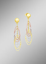 Bewegliche Ohrstecker in Tricolor 