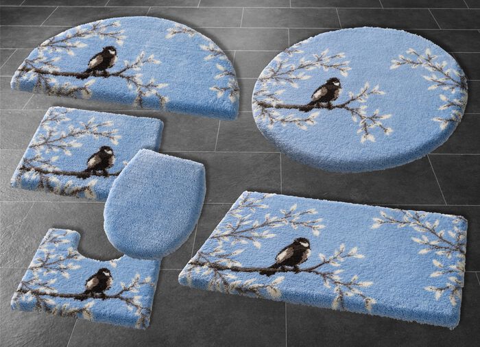 Badgarnitur von Grund mit rutschhemmender R&uuml;ckseite BLAU
