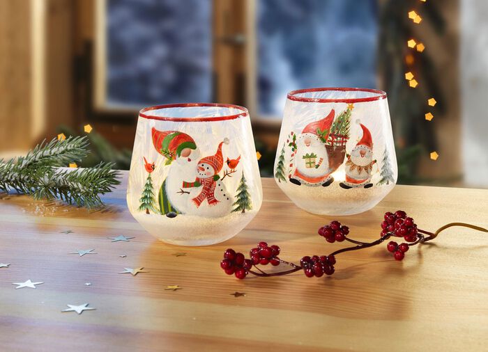 Windlicht aus Glas, 2er-Set 