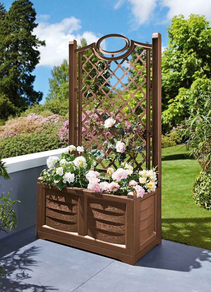 Pflanzkasten aus Kunststoff in toller Holz-Optik 