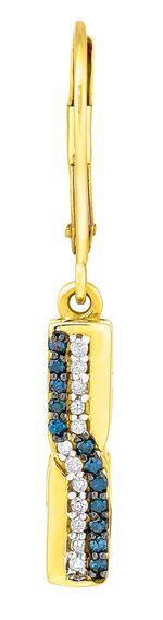 Entz&uuml;ckende Ohrringe mit weissen und blauen Brillanten 