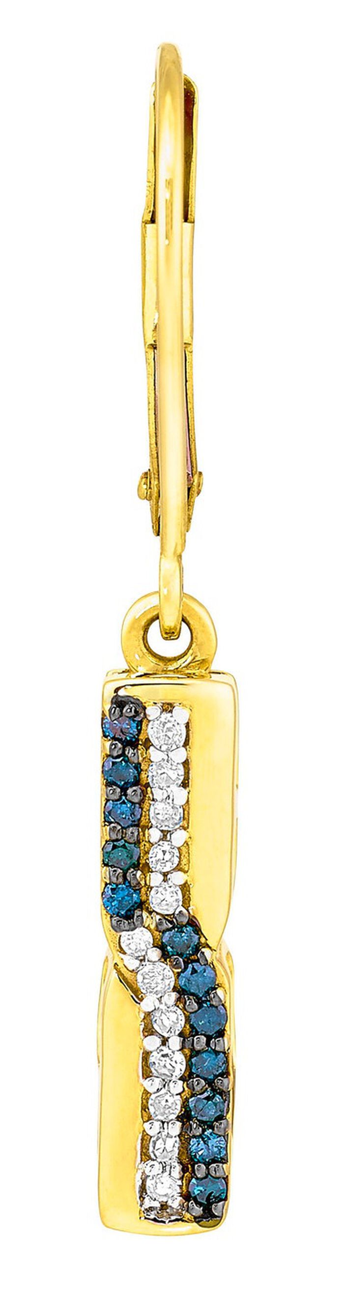 Entz&uuml;ckende Ohrringe mit weissen und blauen Brillanten 