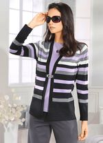 Pullover mit Schurwolle ANTHRAZIT-FLIEDER-GRAU MELIERT